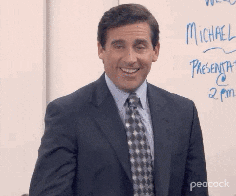Steve Carell as Michael Scott looking frustrated — reaction to a vague afternoon hardware delivery promise